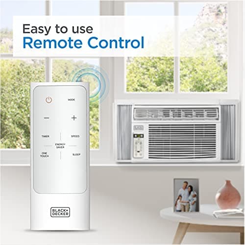 BLACK+DECKER Window Air Conditioner 8000 BTU, AC Window Unit Cools Up to 350 Square Feet, Window AC Unit with Remote Control, 3 Cooling Speeds and Fan Only Function, BD08WT6, White 2