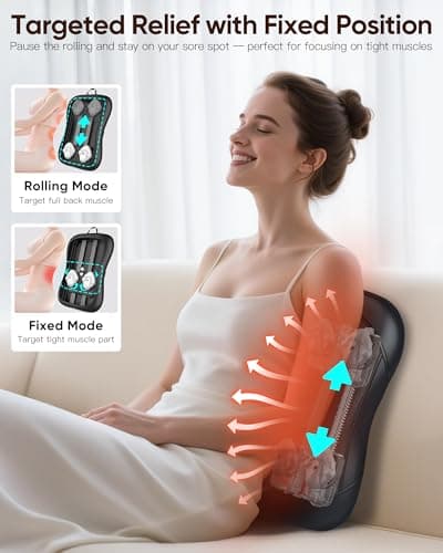 Musugy Shiatsu Back Massager with Heat : Up and Down Rolling Massage - Electric Back Massage for Pain Relief Deep Tissue - Lower-Back Massager for Office, Home 5