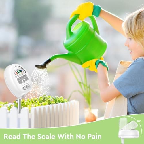 [Upgraded] Soil Moisture Meter, 4-in-1 Soil pH Tester, Moisture/Light/Nutrients/pH Meter for Gardening, Lawn, Farming, Indoor & Outdoor Plants Use, No Batteries Required, Gifts for Plants Lover 5