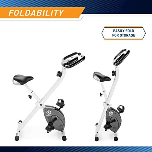 Marcy Foldable Exercise Bike with Adjustable Resistance for Cardio Workout and Strength Training NS-652 3
