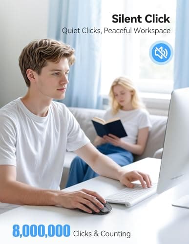 TECKNET Wireless Mouse Rechargeable,Mouse for Laptop Computer,2.4G USB Computer Mice Wireless,6 Button 6400 DPI Ergonomic Silent Mice,Portable Cordless Travel Mice-Wide Compatibility 5