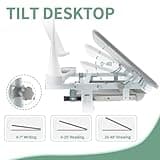 Diroan Kids Functional Desk and Chair Set, Ergonomic Height Adjustable Children School Study Desk with Tilt Desktop, Book Stand, LED Light, Metal Hook and Storage Drawer for Boys Girls(Grey) 4