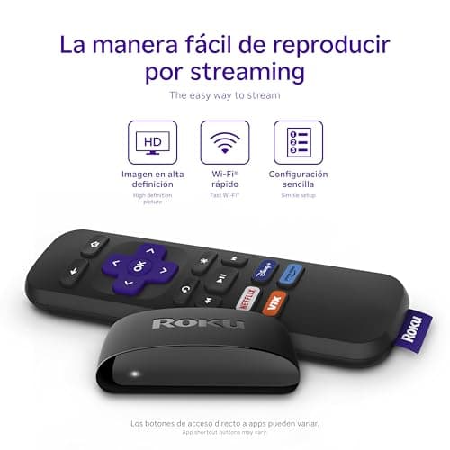 Roku Express Dispositivo de Streaming HD para TV (Spanish Edition) - Con VIX Premium, Control remoto con botones de acceso rápido I Roku Express HD Streaming Device for TV, with VIX Premium Offer 3