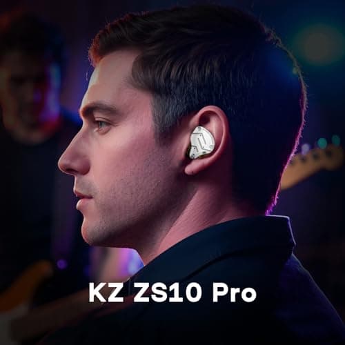 Linsoul KZ ZS10 Pro, 4BA+1DD 5 Driver in Ear Monitor, HiFi Wired Earbuds, Gaming Earbuds, Hybrid IEM Earphones with Stainless Steel Faceplate, Detachable Cable for Musician(Without Mic, Black) 5