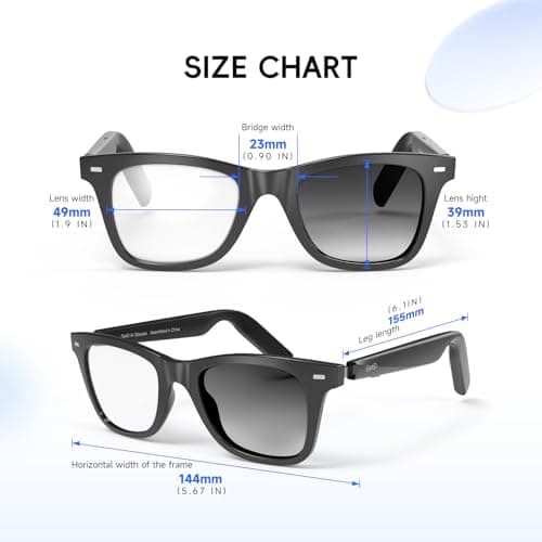 GetD AI Glasses for Men & Women, Smart Glasses Powered by ChatGPT, AI Real-time Translation with 145 Languages, 11H Music Play, Bluetooth Glasses with Photochromic Lens for Daily Use, Travel 5