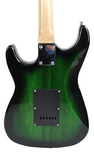 Stedman Pro EG39-TGRB-10W Beginner Series Electric Guitar with Case, Strap, Cable, Capo, Picks, Electronic Tuner, String Winder and Polish Cloth, 10W Amp, Transparent Green/Black Picguard 5