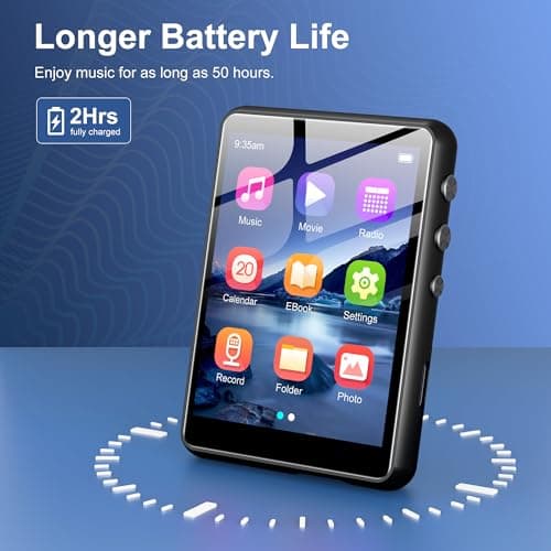 128GB MP3 Player - SWOFY M4 Music Player with Bluetooth 5.4, 2.4" Portable HiFi MP3 Player with FM Radio, HD Speaker, E-Book,Voice Recorder, Earphones Included 4