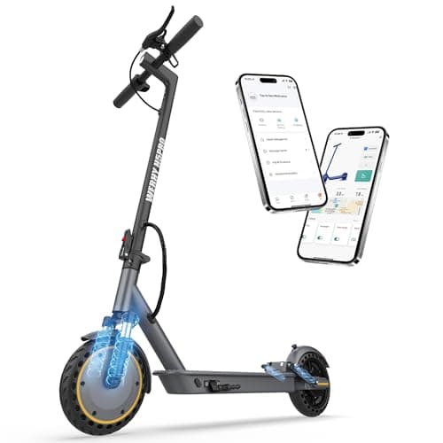WERHY H5PRO Electric Scooter with Dual Suspension, 350W Brushless Motor & 19 MPH, 15 Miles Long Range, 8.5" Solid Tires, Folding Sport Scooters for Adults with Dual Brake System and APP