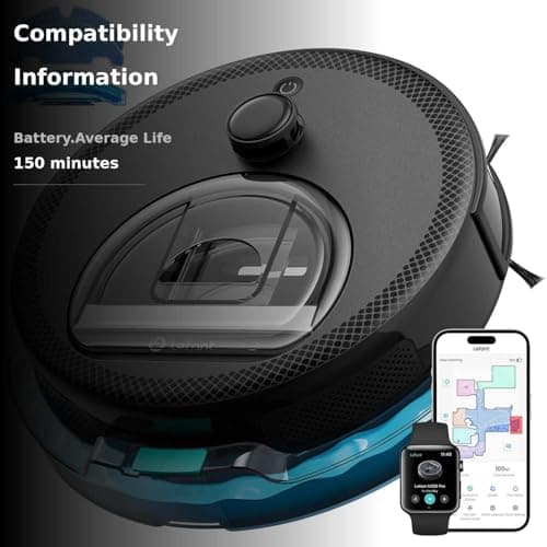 Lefant LiDAR Robot Vacuum and Mop, 450ml Visible Dustbin, Upgraded 190° PSD Obstacle Avoidance, Customized Cleaning, Multi-Floor Mapping, 150 Mins Runtime, 2.4G/5G WiFi, Pet Hair & Carpets, M330 Pro 3