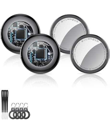 2025 New [Apple MFi Certified] (iOS Only) Air Tracker Tags-4 Pack, Bluetooth Tracker for Apple Find My, Replaceable Battery, Key Finder and Item Locator Smart Tag for Keys, Bags, Luggage, Wallet, etc