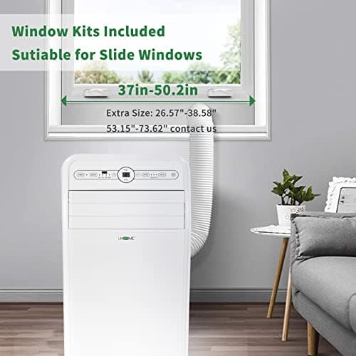 Uhome 12000 BTU Portable Air Conditioner with Heater up to 400 Sq. Ft, Ac Heater Combo Window Unit, Portable AC Unit with Dehumidifier & Fan, Cools & Heats,Remote Control and Window Kit Included,White 5