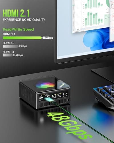 GMKtec Gaming PC, K11 AMD Ryzen 9 8945HS(8C/16T, Up to 5.2GHz), 32GB DDR5 RAM 1TB Mini PC Desktop Computer, Oculink, Dual NIC 2.5GbE LAN, HDMI/DisplayPort/USB4*2 5