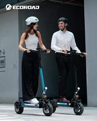ECOROAD Electric Scooter Adults ES6, 1000W Motor & 31MPH Portable E-Scooter, Up to 31 Miles Range, 10" Off-Road PneumaticTires, Dual Suspension & Brakes System, RGB Lights & APP Control 4