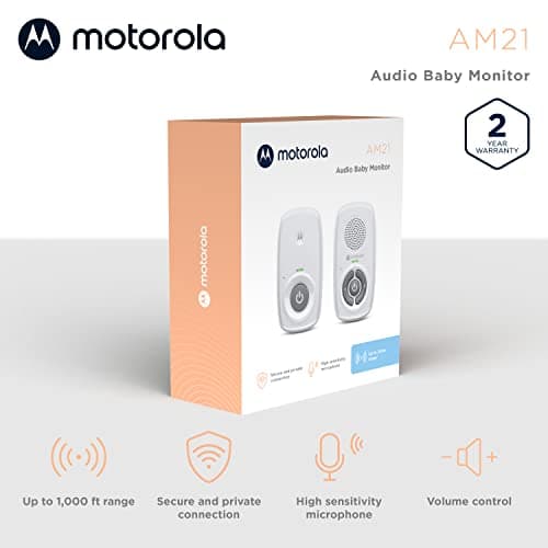 Motorola Nursery Baby Monitor Audio Only, No WiFi, Long Range AM21 with Private Connection, Cry Detection, Volume Control, Portable Parent Unit, Ideal for Safe Monitoring 2