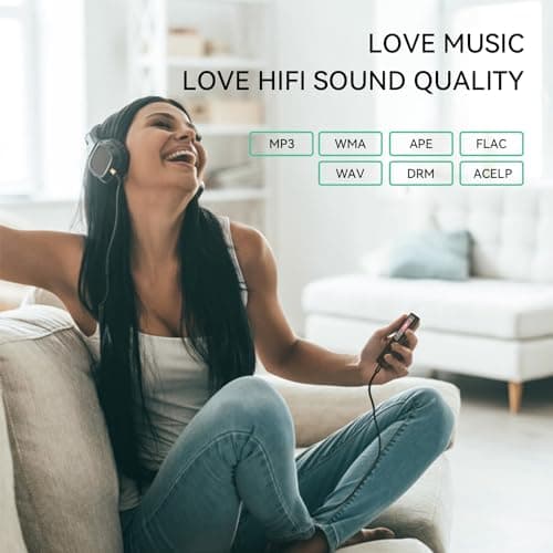 AGPTEK A02 MP3 Player with Bluetooth 5.3, 1.8 inch Screen Portable Music Player with Speaker, FM Radio, Voice Recorder, Supports Expanded Up to 128GB(Black, 32GB) 3