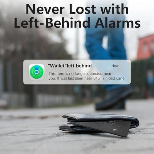 Wallet Tracker (Both iOS and Android) IP68 Bluetooth Smart Finder Card GPS Tracker for Bags Passport Works with Apple Find My (Apple MFi Certified) & Google Find My Device - Over 5 Year Battery Life 5