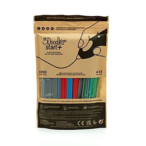 3Doodler Start 3D Printing Filament Refill Bag for 6+ years old (x250 Strands, Over 1250 ft. of Extruded Plastic) - Primary Pow 2