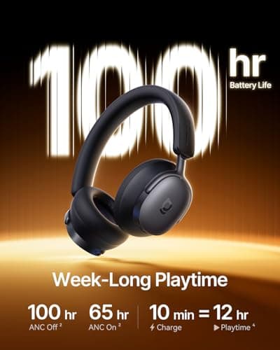 Baseus Inspire XH1 Adaptive Active Noise Cancelling Headphones, Sound by Bose, Dolby Audio, Premium Real-Time Adaptive ANC, Adaptive Tuning Rich Sound, Hi-Res Audio, 100H Playtime - Cosmic Black 5