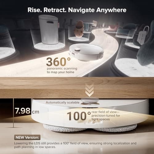 roborock Qrevo CurvX Robot Vacuum and Mop, 22,000Pa Suction, 3.14’’ Ultra Slim, Zero-Tangling Design, Reactive AI Obstacle Recognition, AdaptiLift Chassis, Auto Hot Water Mop Washing & Drying 5