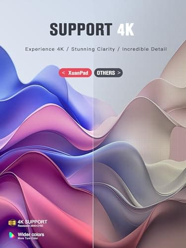 [Compatible with Netflix & TOF Real-time Focus] Mini Projector with WiFi and Bluetooth, XuanPad Smart Projector 4K Support, Dolby Audio & Keystone, 210° Rotatable Stand for Home 5