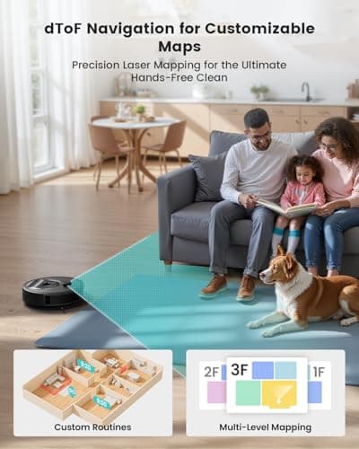Lefant LiDAR Robot Vacuum and Mop, 450ml Visible Dustbin, Upgraded 190° PSD Obstacle Avoidance, Customized Cleaning, Multi-Floor Mapping, 150 Mins Runtime, 2.4G/5G WiFi, Pet Hair & Carpets, M330 Pro 2
