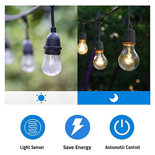 TiFFCOFiO Outdoor Timer Outlet, Dusk to Dawn Light Sensor Timer Weatherproof, 2 Grounded Outlets for Halloween and Christmas Lights, 15A 1/2HP, ETL Listed 5