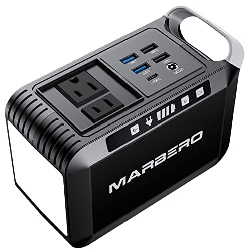 MARBERO Portable Power Bank with AC Outlet, Peak 120W/110V Portable Laptop Battery Bank, 24000mAh Charger Power Supply with AC Outlet, Power Station for Outdoor Camping Home Office Hurricane Emergency