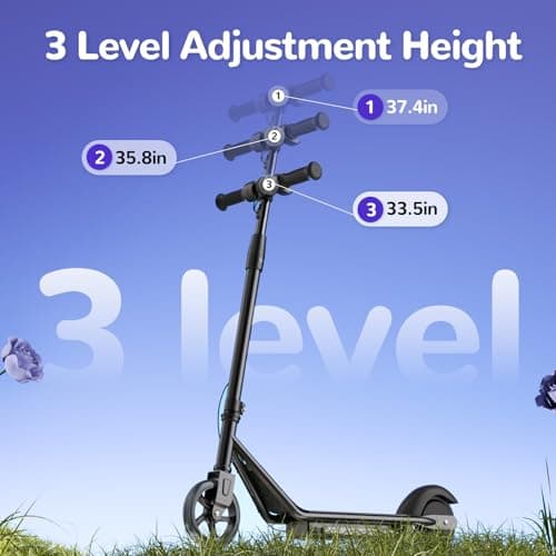 isinwheel Electric Scooter for Kids Ages 6-12, 150W Motor, 6/10 MPH Speeds, Colorful Lights, Adjustable Height, Kids Electric Scooter with Dual Brake & Thumb Throttle— Great Gift for Boys & Girls 3