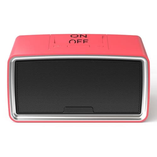 iGuerburn Simple Music Player for Dementia Elderly Seniors Easy MP3 Player as Alzheimers Dementia Visually Impaired Patients Product Gift One-Touch Controls ON/Off Retro Music Box (Red)