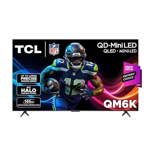 TCL 55 Inch Class QM6K Series | Mini LED QLED 4K HDR | 55QM6K, 2025 Model | 120HZ-144HZ High Brightness Smart Google TV Dolby Atmos Onkyo Audio | Voice Remote Alexa Gaming Streaming Television