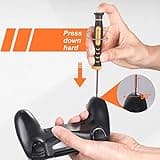 JOREST Cleaning Repair Tool Kit for PS5 PS4, with PH00 PH0 PH1 Phillips and T8 Torx Security Screwdriver set for Sony Playstation 3/4/5 Controller, Console, and Accessories, Crowbars, Tweezer, Screws 4