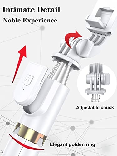 Selfie Stick Tripod with Wireless Remote, 46'' Cellphone Selfie Stick Tripod with LED Fill Light, for iPhone 16/15/14/14 pro/13/13 Pro/12/11/11 Pro/XS Max/XS/XR/X/8/7 and Android Smartphone(Upgrade) 3