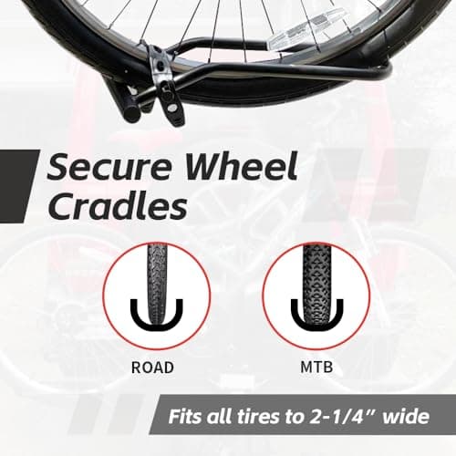 MaxxHaul 50027 Hitch Mount Bike Rack Platform - Style 2-Bike Rack for Cars Trucks SUVs Minivans with Hitch Tightener, Great For E-bikes With Standard Width Tires 3