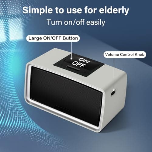 SavvyBloom Simple Music Player for Seniors, Audiobook Player Easy to Use with Large Button for Elderly with Dementia, Blind, Alzheimer's, No Need WiFi/Bluetooth, with 32GB TF Card, Gray 2