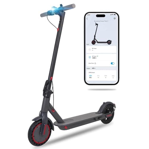 SURPOOTER Electric Scooter, Powerful 350W Adult Electric Scooter, Up to 19Mph and 8.5" Solid Tires, with Dual Braking System and Intelligent Program Control Design