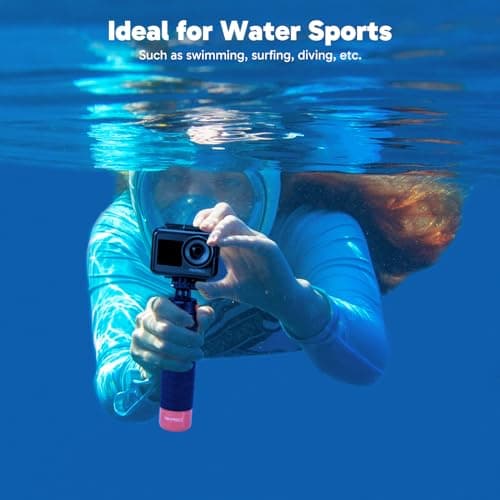 AKASO Waterproof Floating Hand Grip Action Camera Accessories for Gopro Hero 13/12/11/10/ 9/Max/DJI Osmo Action EK7000/Brave 4/Brave 7 LE/Brave 7 Action Camera Handle Mountfor Water Sports 4