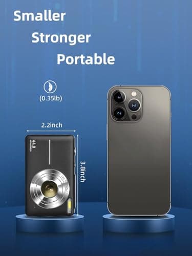 Small Digital Camera FHD 1080P, Point and Shoot Camera with 32GB SD Card, Two Batteries,16X Zoom Gift for Teens Kids Boys Girls, Black 5