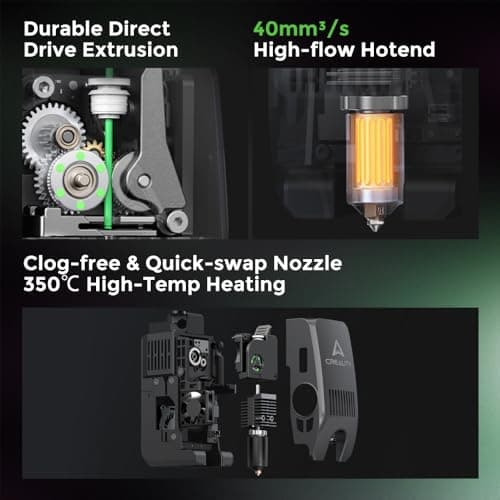 Creality K2 Plus 3D Printer, Support Multi Color Printing Needs CFS, 600mm/s Max Speed, Step-servo Motor System 350℃ High-Temp Print Direct Drive Extruder Large Build Volume 13.78x13.78x13.78 inch 5