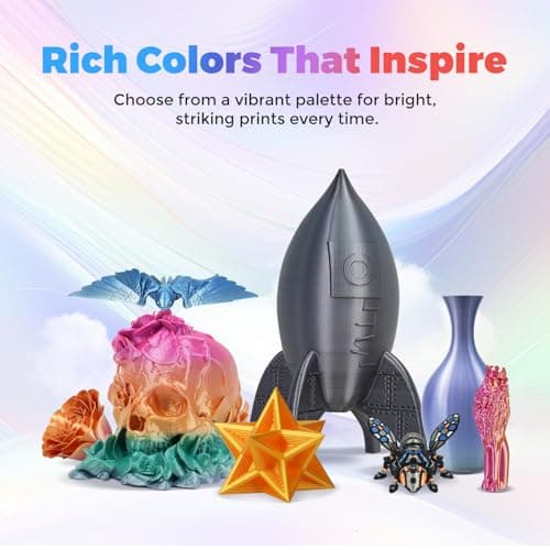 FLASHFORGE Silk PLA Filament 1.75mm, 3D Printer Filament 1kg (2.2lbs) Spool, Smooth and Silky Texture 3D Printing Filament, Dimensional Accuracy +/- 0.02mm 4