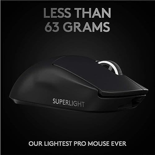 Logitech G PRO X SUPERLIGHT Wireless Gaming Mouse, Ultra-Lightweight, HERO 25K Sensor, 25,600 DPI, 5 Programmable Buttons, Long Battery Life, Compatible with PC / Mac - Black 4