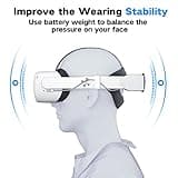 RGB Head Strap with Battery for Oculus Quest 2, 10000mAh Battery Pack for Extended 8 Hrs of Playtime, Fast Charging VR Power, Adjustable Elite Strap Enhanced Support and Balance in VR 5