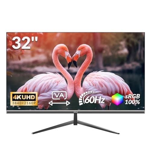 ZZA 32 Inch 4K UHD Curved Monitor (3840x2160), VA,60Hz Refresh Rate, 100% sRGB, Adaptive Sync, 178° Viewing Angle, HDMI/DisplayPort, VESA 100x100mm Mount Compatible, Tilt Adjustable - Black 2