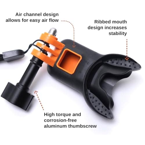 CHRONOS Mouth Mount Patent Number 11953148 with Lanyard + Aluminum Thumbscrew for All GoPro Cameras and DJI Osmo Action Quick Release Adapter Mount 3