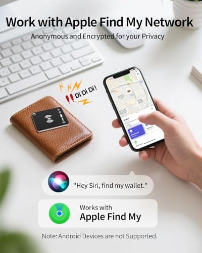 Key Finder Wallet Tracker Works with Apple Find My, Rechargeable Air Tracker Tag Smart Card, Item Finders for Key, Wallet, Luggage, Backpack, Suitcases, Passport et (1 Pack Black) 2