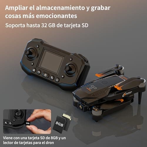 F205 Drone with 2.4" Screen, Brushless Motor FPV Drone with Camera for Adult, Auto-Hover, Gesture Control, 8GB SD Card with Card Reader, One-Key Start for Beginner 2