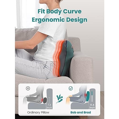 BOB AND BRAD Back Massager with Heat FSA Eligible/HSA Eligible, EZBack Corded Neck Massager for Pain Relief Deep Tissue, Shiatsu Back and Neck Massage Pillow, Full Body Use, Ideal Gifts for Women Men 2