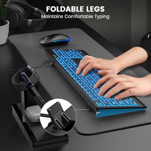 SABLUTE Large Print Backlit Keyboard, Wired USB Lighted Computer Keyboards with 7-Color & 4 Modes Backlit, Oversize Letters Keys Easy to See and Type, Keyboard Compatible for PC, Laptop 3