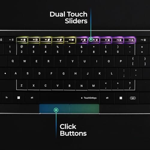 Clevetura CLVX 1 Wireless Touchpad Keyboard | Bluetooth & USB-C | Low Profile, RGB Backlit, Touch Sliders, Quiet Scissor Keys | Compatible with Windows/Linux/MacOS | Ergonomic Typing 5