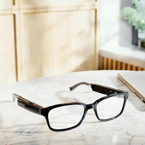 Amazon Echo Frames (newest model), Smart glasses with Alexa+ Early Access, Rectangle frames in Classic Black with blue light filtering lenses 4