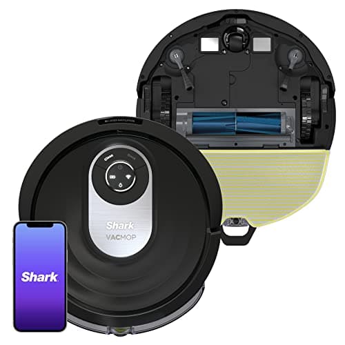 Shark AI Robot Vacuum & Mop with Self-Cleaning Brushroll for Floors, Carpet Black/Silver (RV2001WD) With LiDAR Navigation